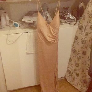 Gold dress with slit